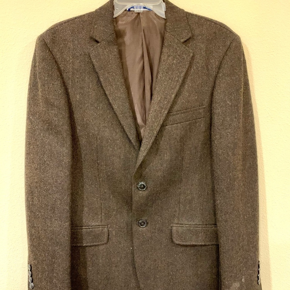 DKNY BROWN WOOL TWEED BLAZER